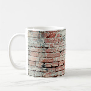 Red old worn brick wall texture background. Vintag Coffee Mug