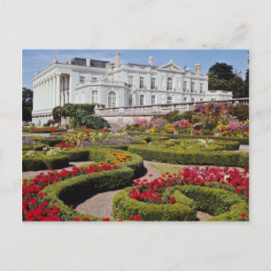 Red Oldway mansion, Paignton, Devon, England flowe Postcard