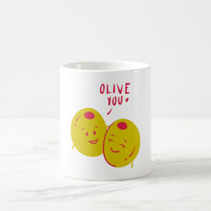 Red Olive You Valentines Day Coffee Mug