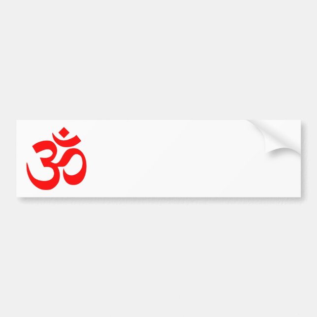 Red Om Symbol Bumper Sticker (Front)