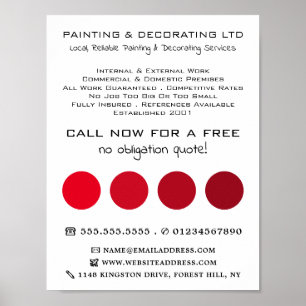 Red Ombre Circles, Painter & Decorator Poster
