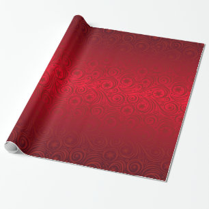 Red  Ombre Snowflake Damask Pattern Wrapping Paper