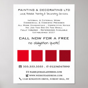 Red Ombre Squares, Painter & Decorator Poster