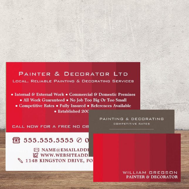 Red Ombre Stripes, Painter & Decorator Flyer (Creator Uploaded)
