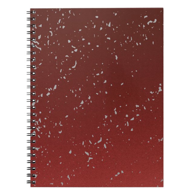 Red Ombre w Grey Specks Notebook Stylish Journal (Front)