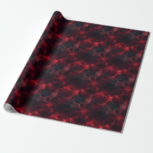 Red on Black Abstract  Wrapping Paper