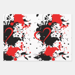 Red on black gift paper