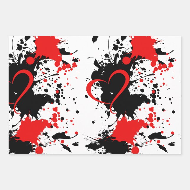 Red on black gift paper (Front)