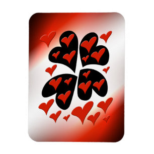 Red on Black Hearts Magnet