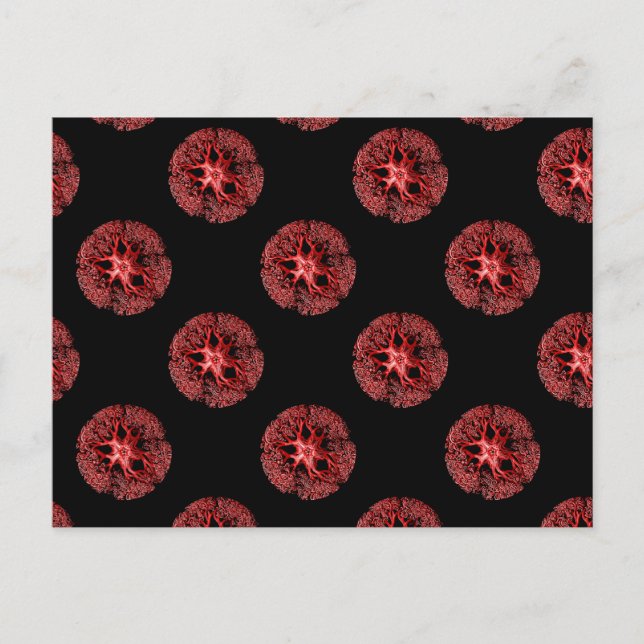 Red on Black Tentacle detail Postcard (Front)