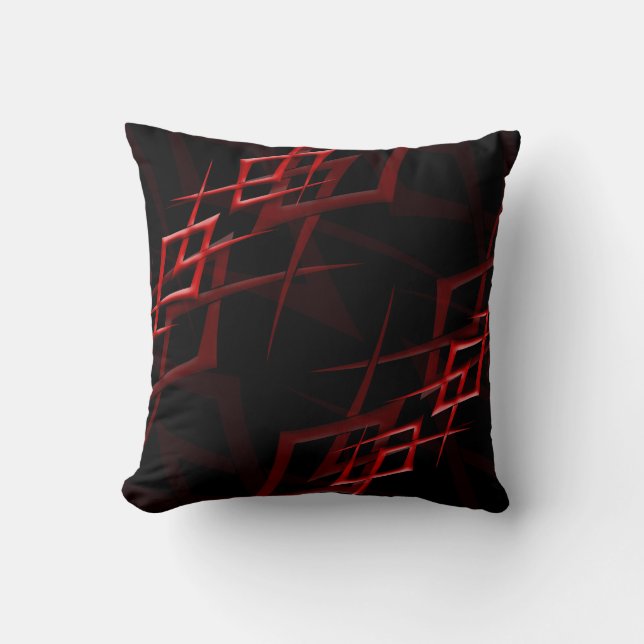 Red on Black "Thorn" Pillow (Front)
