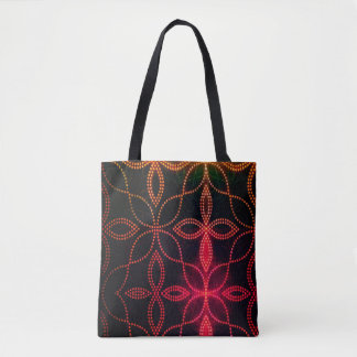 Red on black Tote Bag