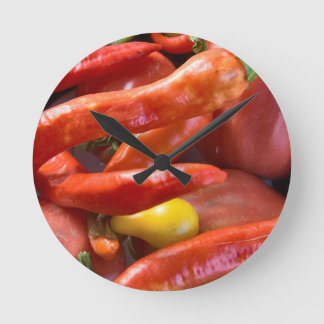 Red on fire round clock