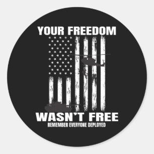 Red On Fridays Military Veteran Patriotic American Classic Round Sticker