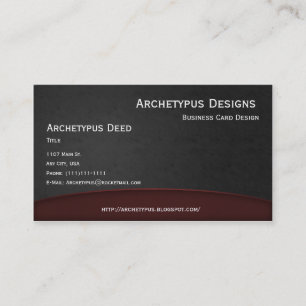 Red on Grey Curves Business Card Style 1