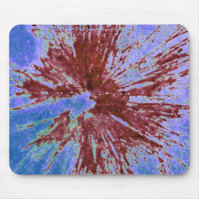 Red on Purple and Blue Paintball Mouse Pad (Front)