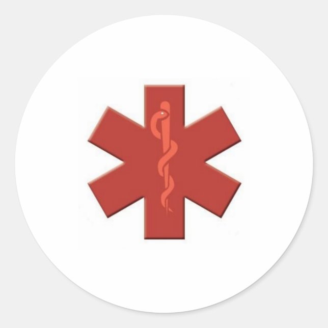     red-on-red classic round sticker (Front)