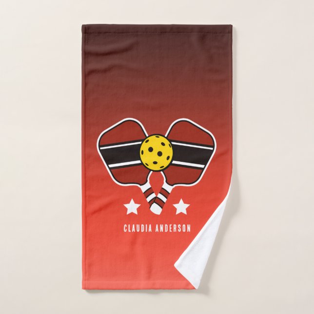  Red on red faded back Customisable name Hand Towel (Hand Towel)