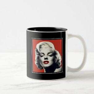 Red on Red Lips Marilyn Two-Tone Coffee Mug