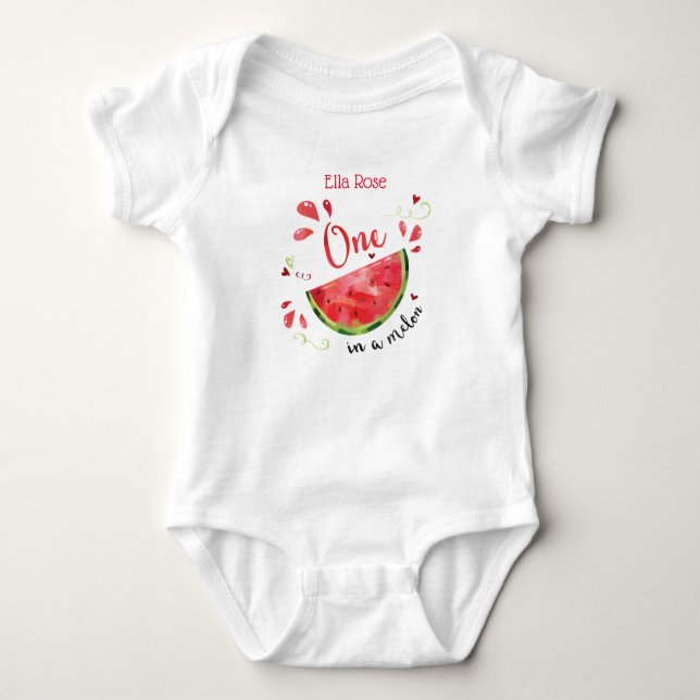 Red One in Melon First Birthday Outfit Shirt (Front)