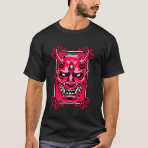 Red Oni Mask Japanese Demon Spirit Art T-Shirt