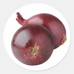 Red onion classic round sticker