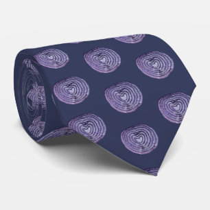 Red Onion Pattern on Deep Muted Navy Background Tie