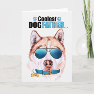 Red or Copper Husky Dog Coolest Dad Father's Day Holiday Card
