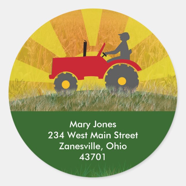 Red or Green Tractor Address Label (Front)