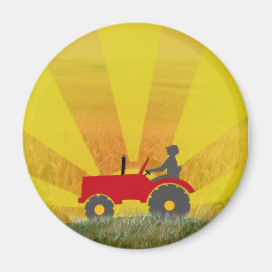 Red or Green Tractor Magnet