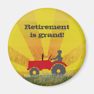 Red or Green Tractor Retirement Magnet