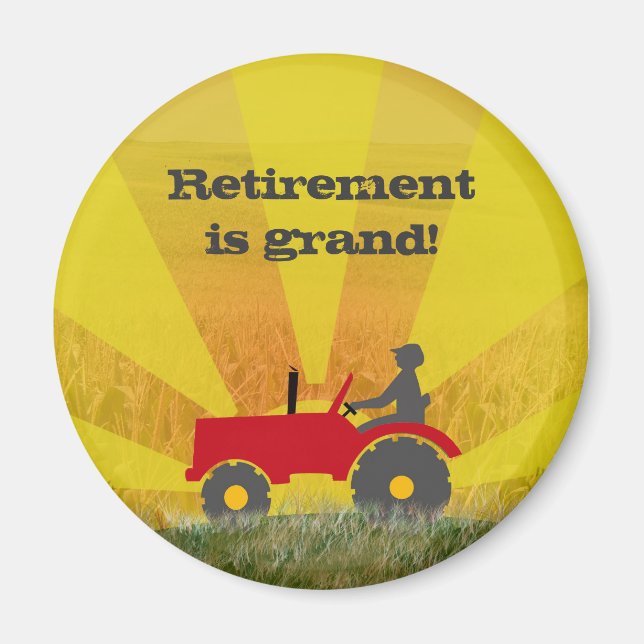 Red or Green Tractor Retirement Magnet (Front)