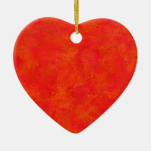Red Orange Abstract Pattern Ceramic Ornament