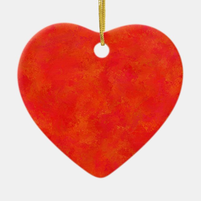 Red Orange Abstract Pattern Ceramic Ornament (Front)