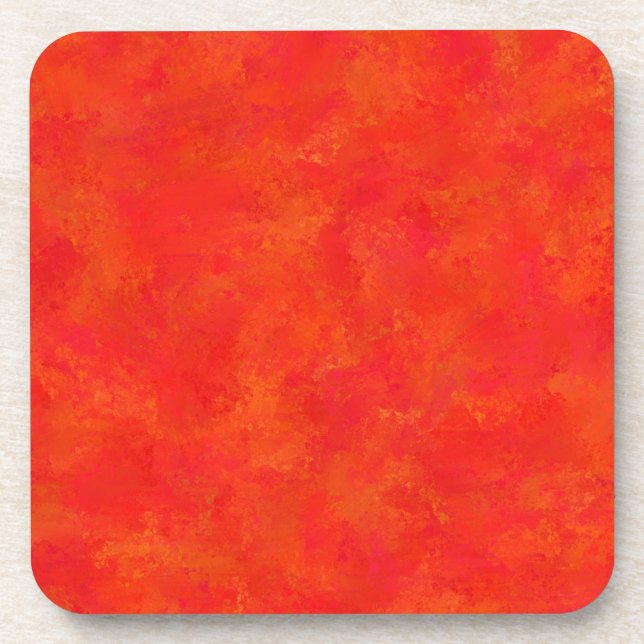 Red Orange Abstract Pattern Coaster (Front)