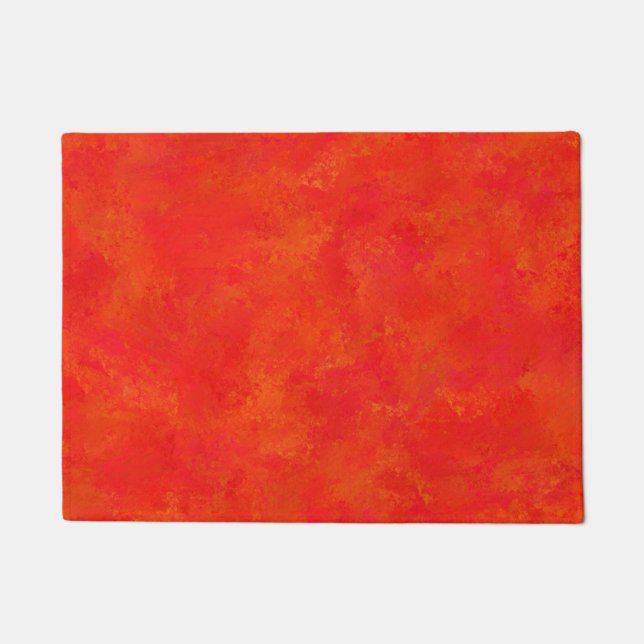 Red Orange Abstract Pattern Doormat (Front)