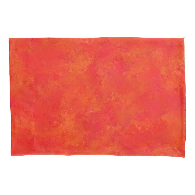 Red Orange Abstract Pattern Pillowcase (Front-Left)