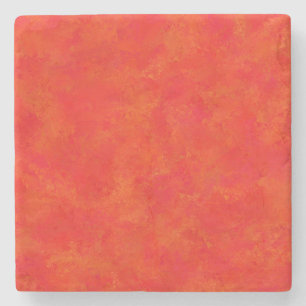 Red Orange Abstract Pattern Stone Coaster