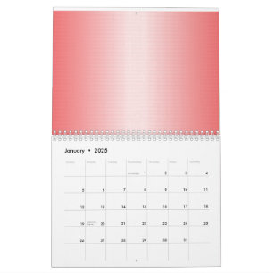 Red, orange, and pink brushstrokes blend together  calendar