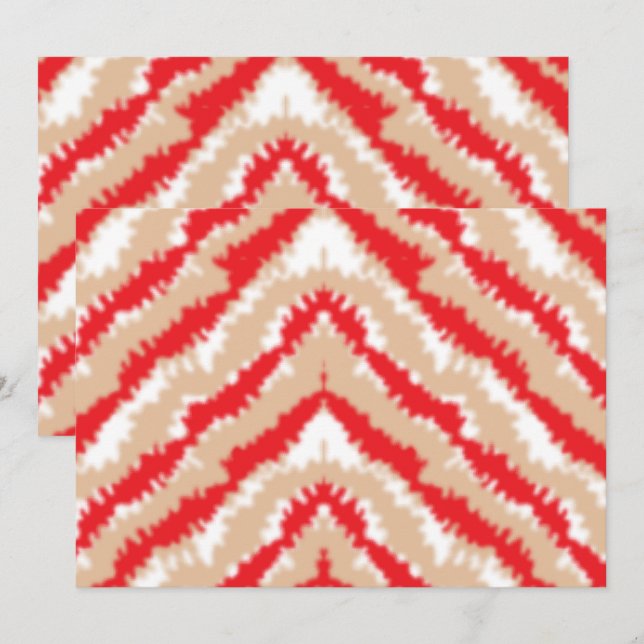 Red, orange, and pink textured patterns and motifs thank you card (Front/Back)