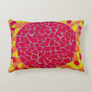 Red, orange, and yellow artwork decorative cushion