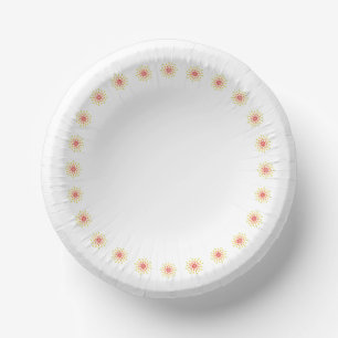 Red, orange and yellow teardrops paper plate