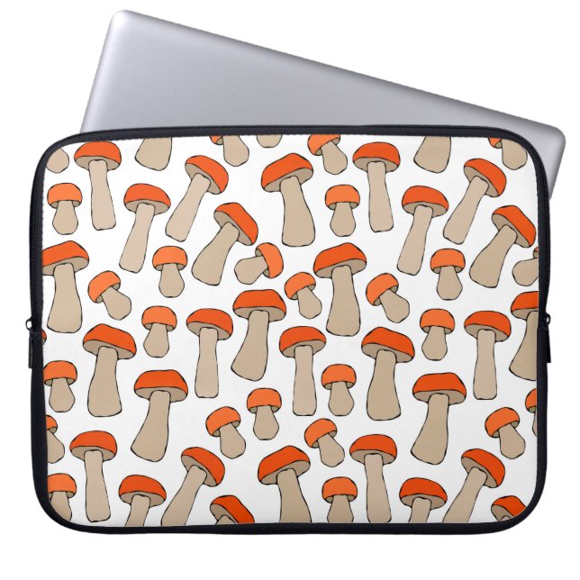 Red Orange Aspen Mushrooms Pattern Laptop Sleeve (Front)