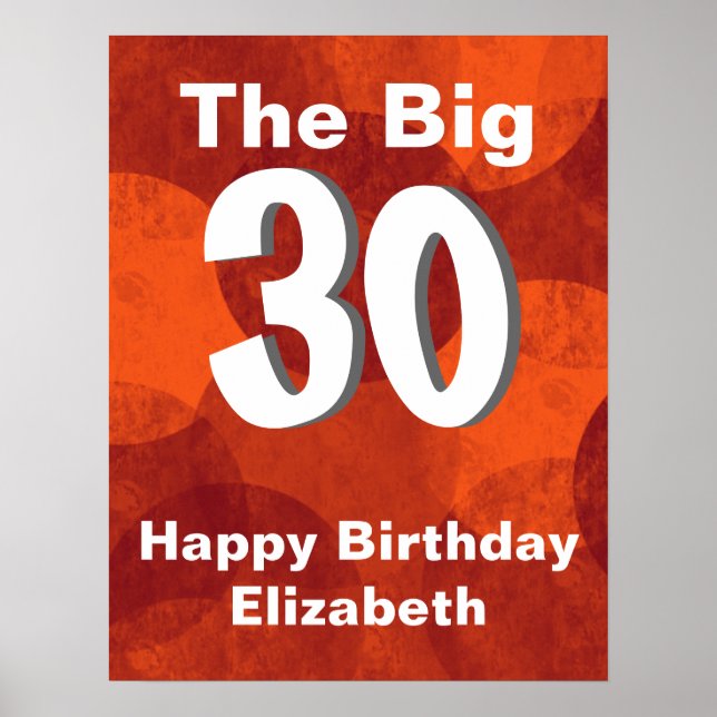 Red Orange Birthday Poster (Front)