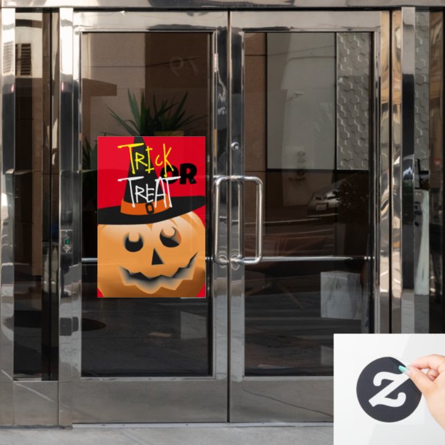 red orange black, pumpkin witch halloween (Office Door)