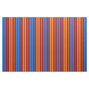 Red Orange Blue Vertical Stripes Design Fabric