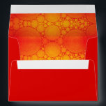 Red Orange Bubble Pattern Modern Holiday Colourful Envelope<br><div class="desc">A red envelope lined with a bright, colourful, red orange bubble art photography illustration helps you usher in both Hanukkah and Christmas. Feel the warmth and joy of the holiday season whenever you use this stunning, artsy envelope. Matching greeting cards, stickers, tote bags, serving trays, coasters, and other products are...</div>