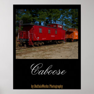 Red & Orange Caboose Poster