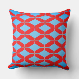 Red Orange Colour in Polygon Shapes Cushion