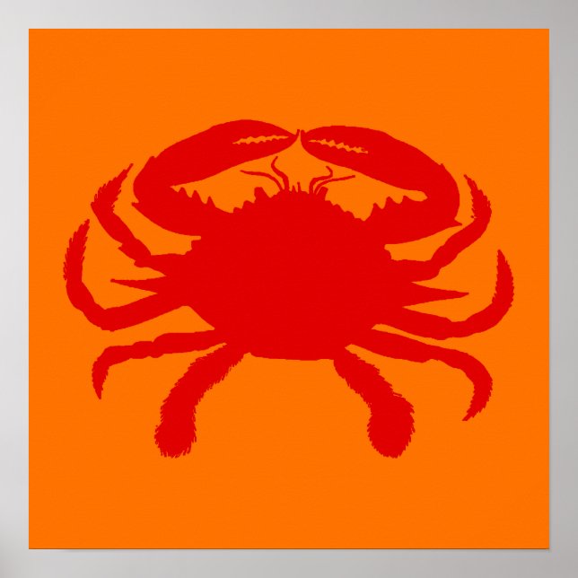 Red Orange Crab Poster (Front)